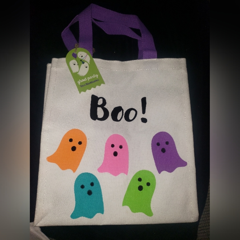 Halloween Boo Canvas Tote Bag NWT